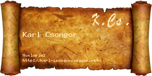 Karl Csongor névjegykártya